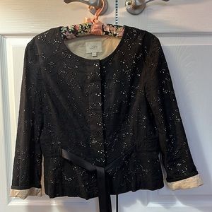 Loft black lace blazer size 10